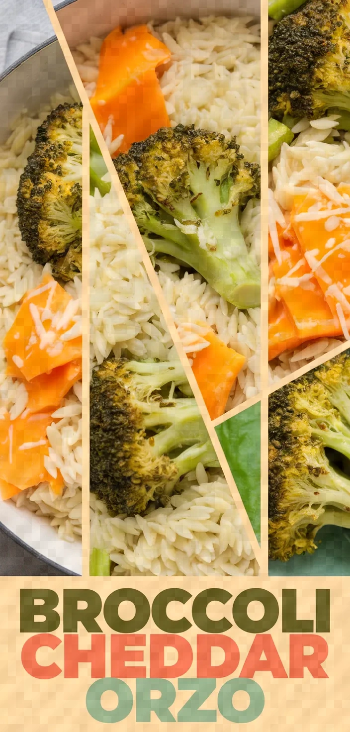 A photo of Broccoli Cheddar Orzo Pasta Recipe