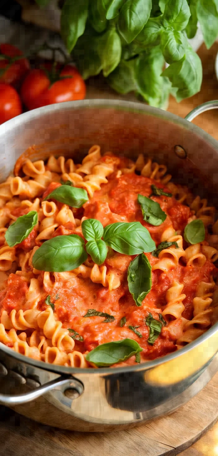 One Pot Creamy Tomato Basil Pasta Recipe