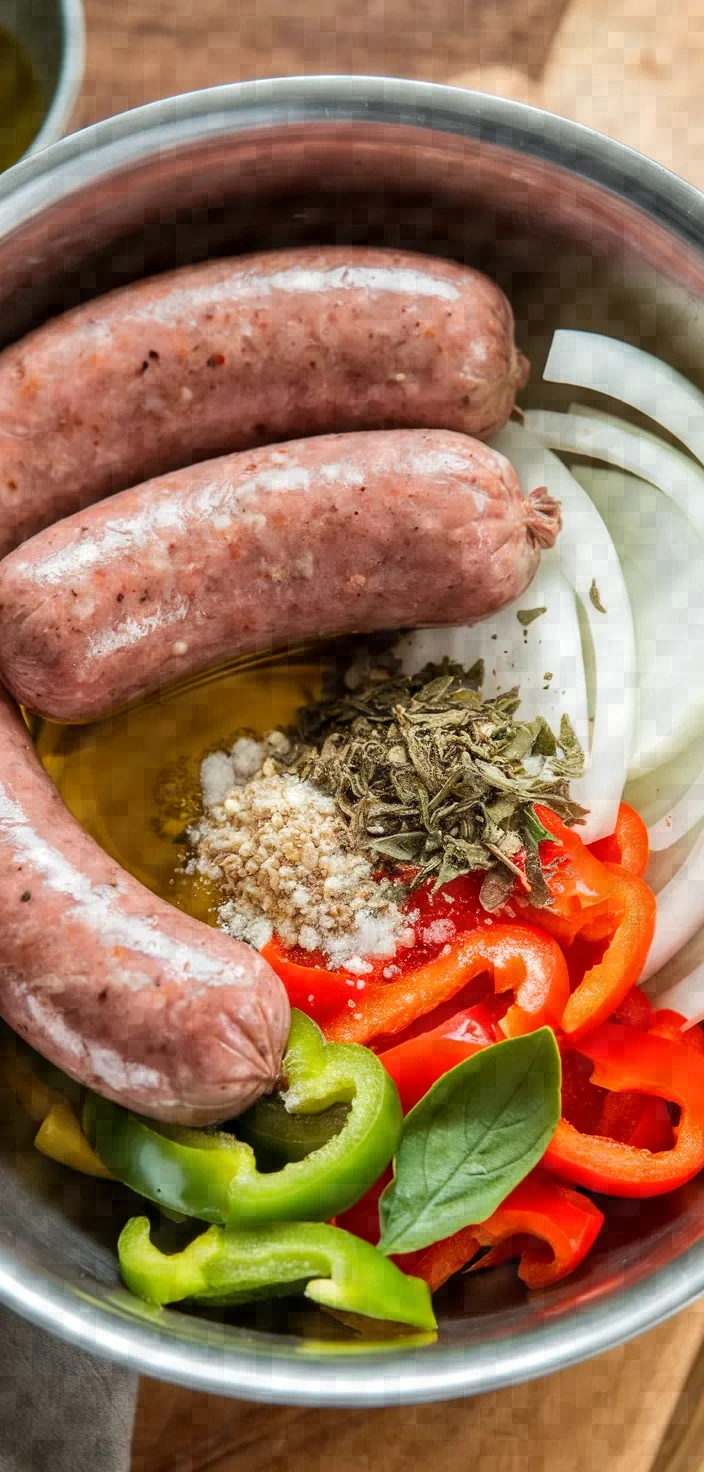 Ingredients photo for Air Fryer Italian Sausage And Peppers Recipe