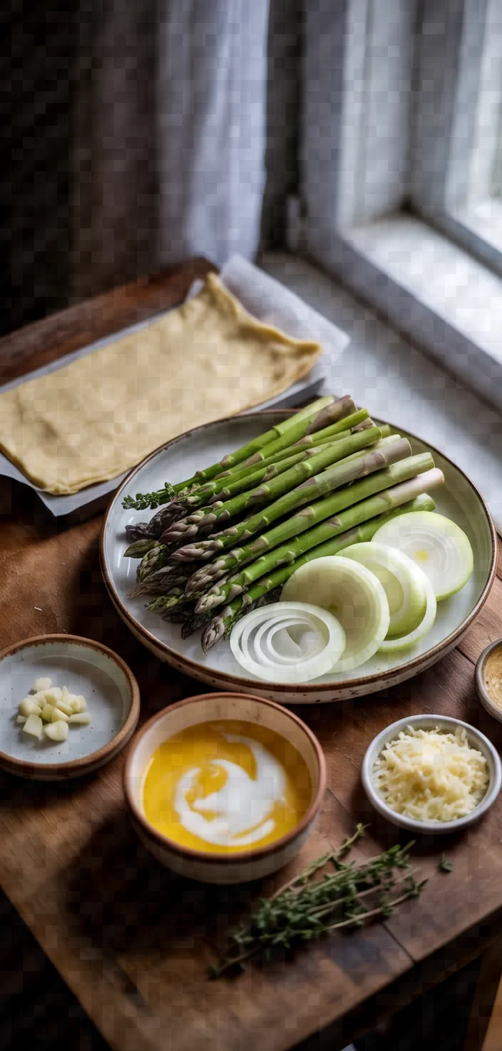 Ingredients photo for Asparagus And Onion Tart Recipe