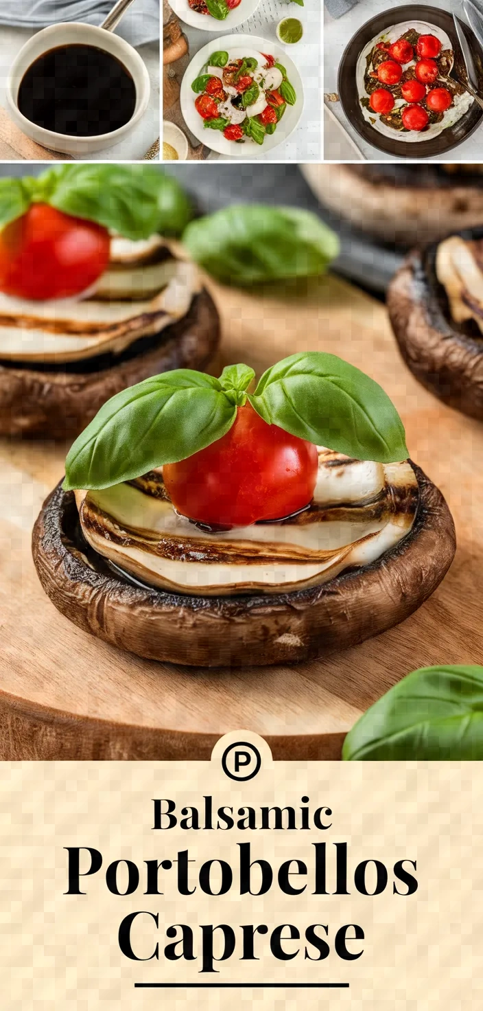 A photo of Balsamic Portobellos Caprese Recipe