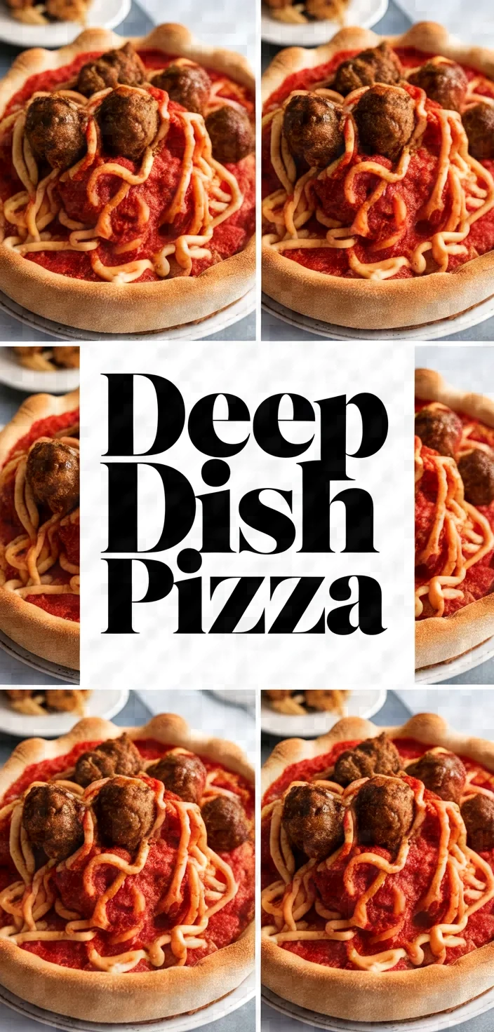A photo of Deep Dish Spaghetti And Meatballs Pizza Recipe