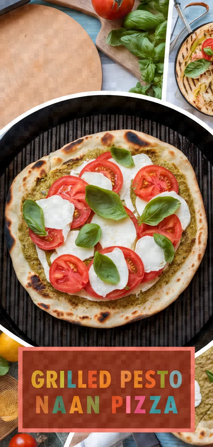 A photo of Grilled Pesto Caprese Naan Pizza Recipe