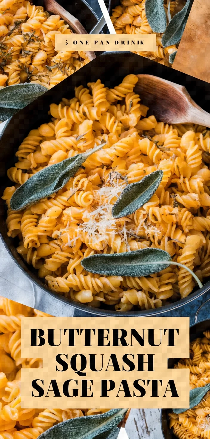 A photo of One Pot Butternut Squash Pasta With Sage Recipe