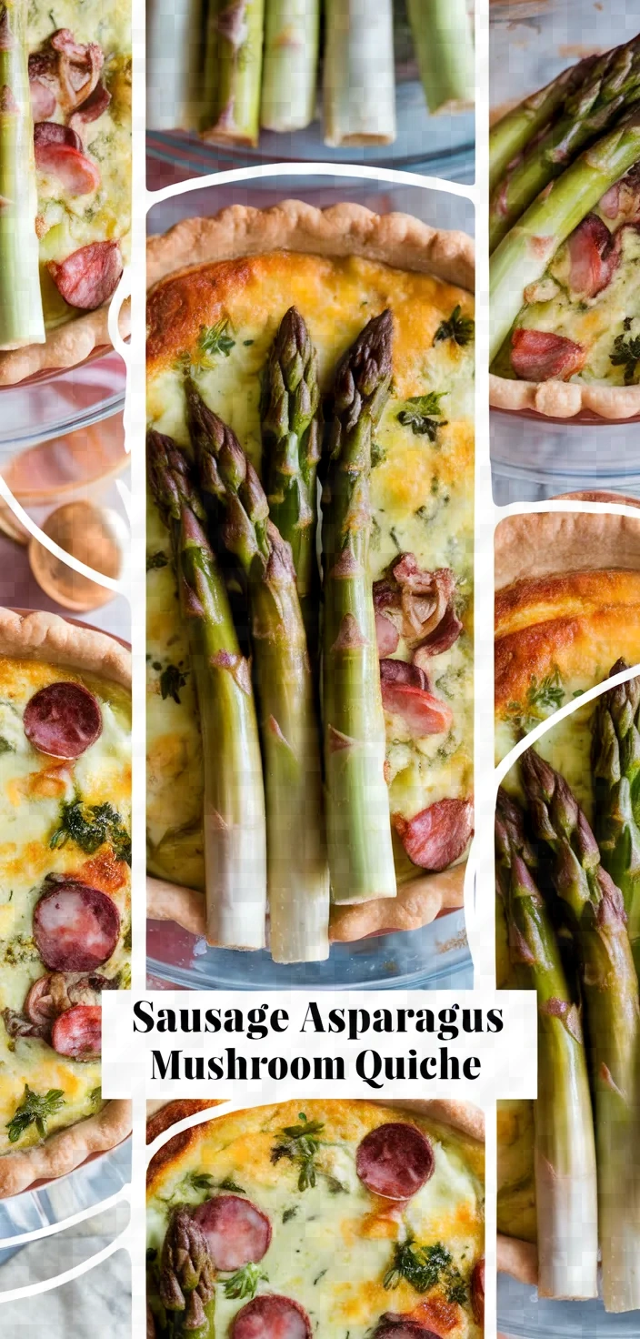 A photo of Sausage Asparagus Mushroom Quiche Recipe