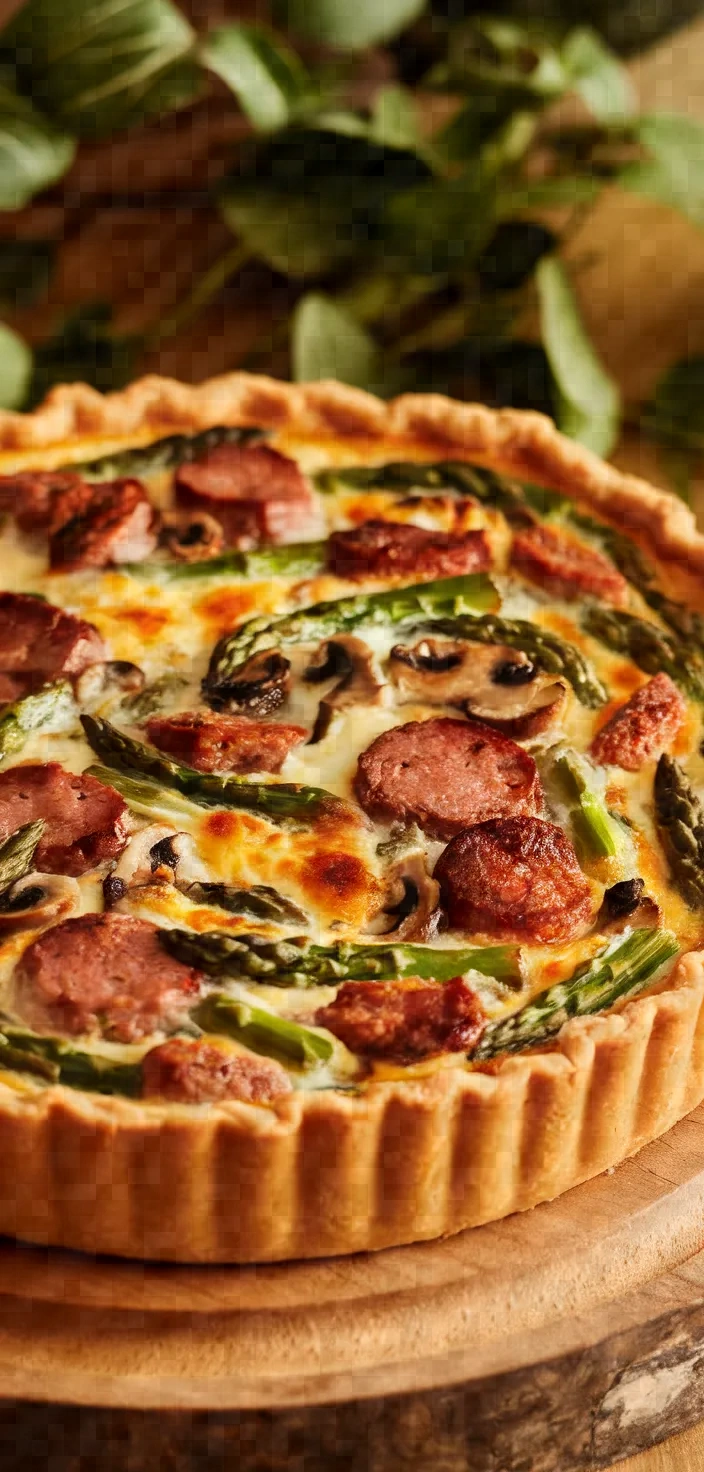 Sausage Asparagus Mushroom Quiche Recipe