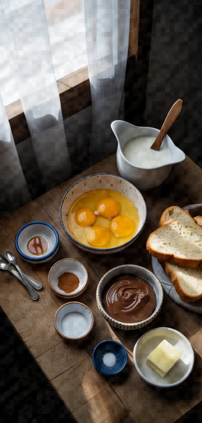Ingredients photo for Classic Easy French Toast With Nutella Recipe