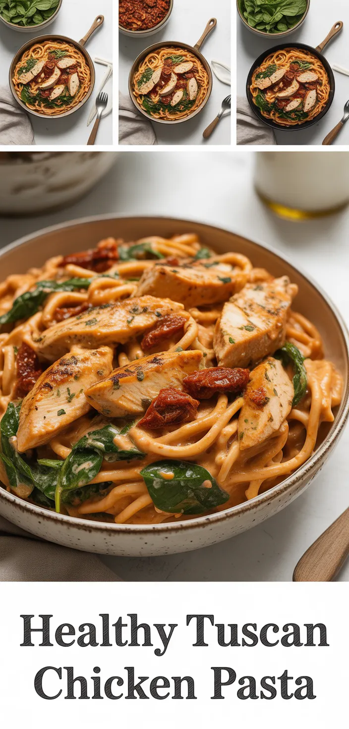Healthy Tuscan Chicken Pasta  Recipe