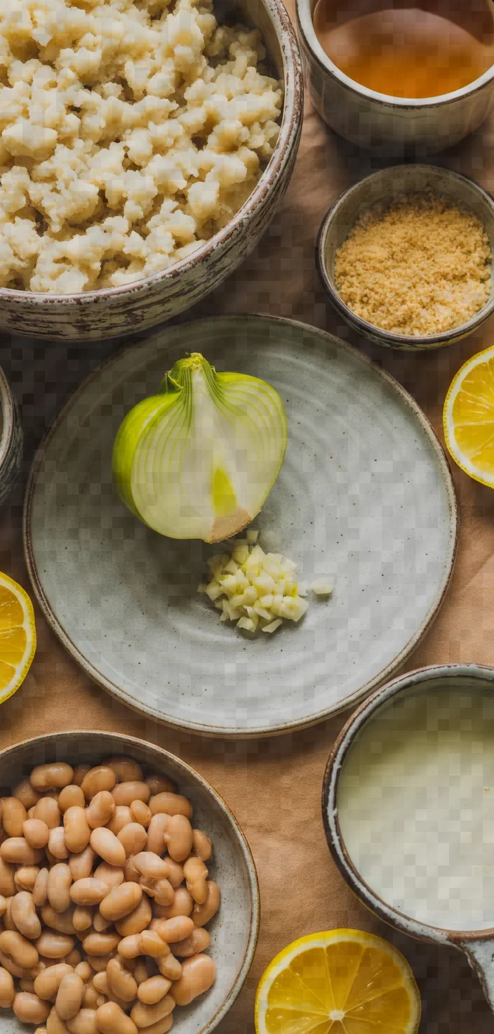 Ingredients photo for Creamy Cauli Rice White Bean Risotto Recipe
