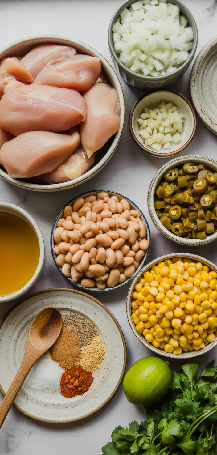 Ingredients photo for Easy White Chicken Chili (Slow Cooker) Recipe