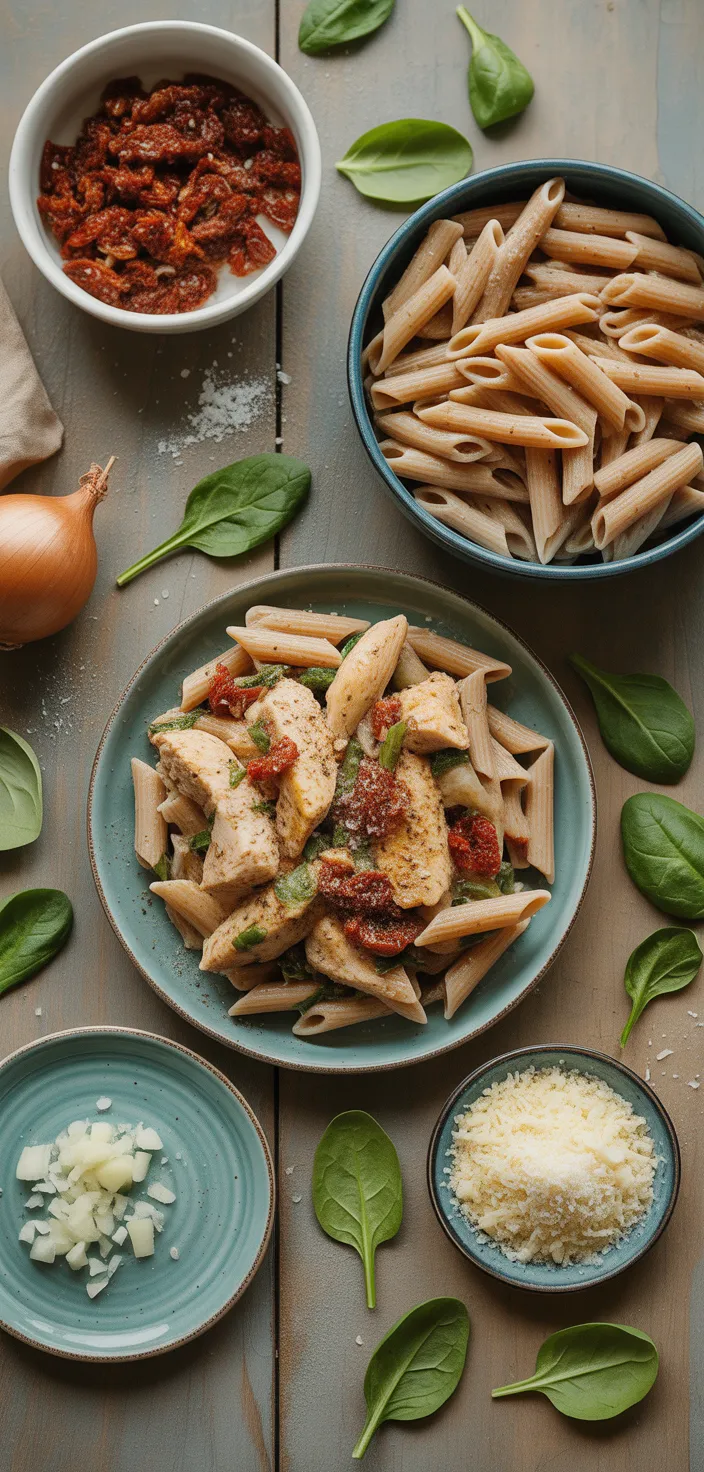 Ingredients photo for Healthy Tuscan Chicken Pasta  Recipe