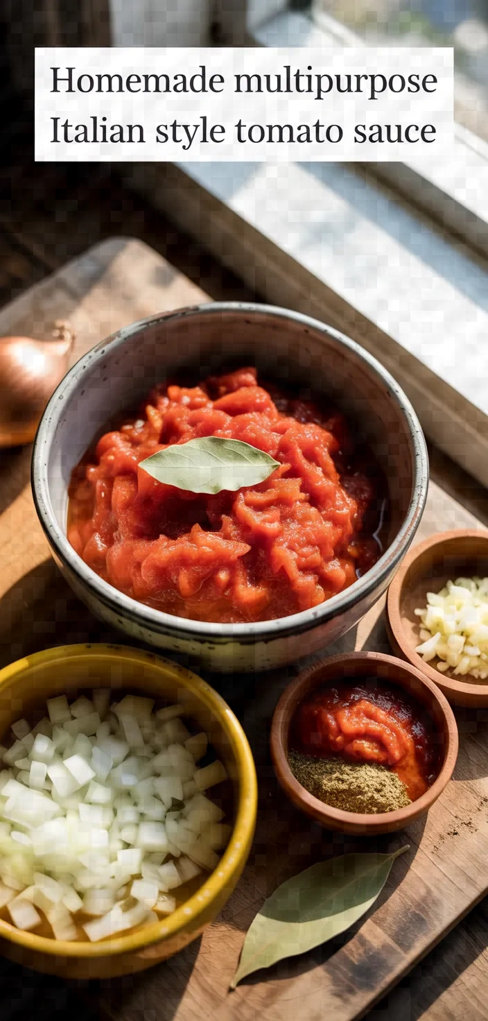 Ingredients photo for Homemade Multipurpose Italian Style Tomato Sauce Recipe