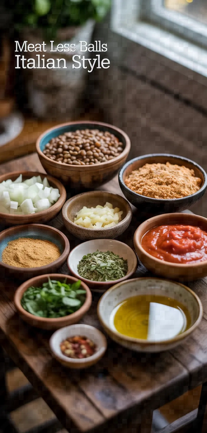 Ingredients photo for Meat Less Balls Italian Style Recipe