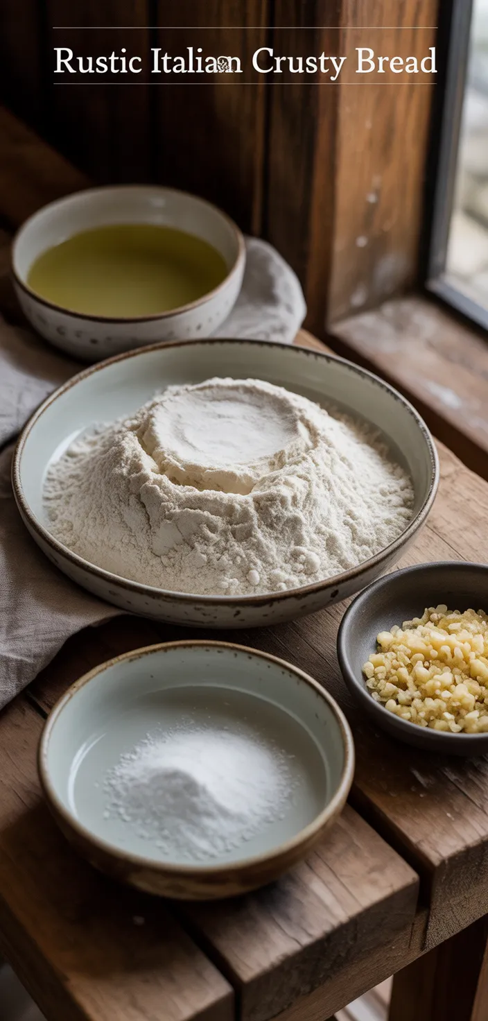 Ingredients photo for Rustic Italian Crusty Bread Recipe